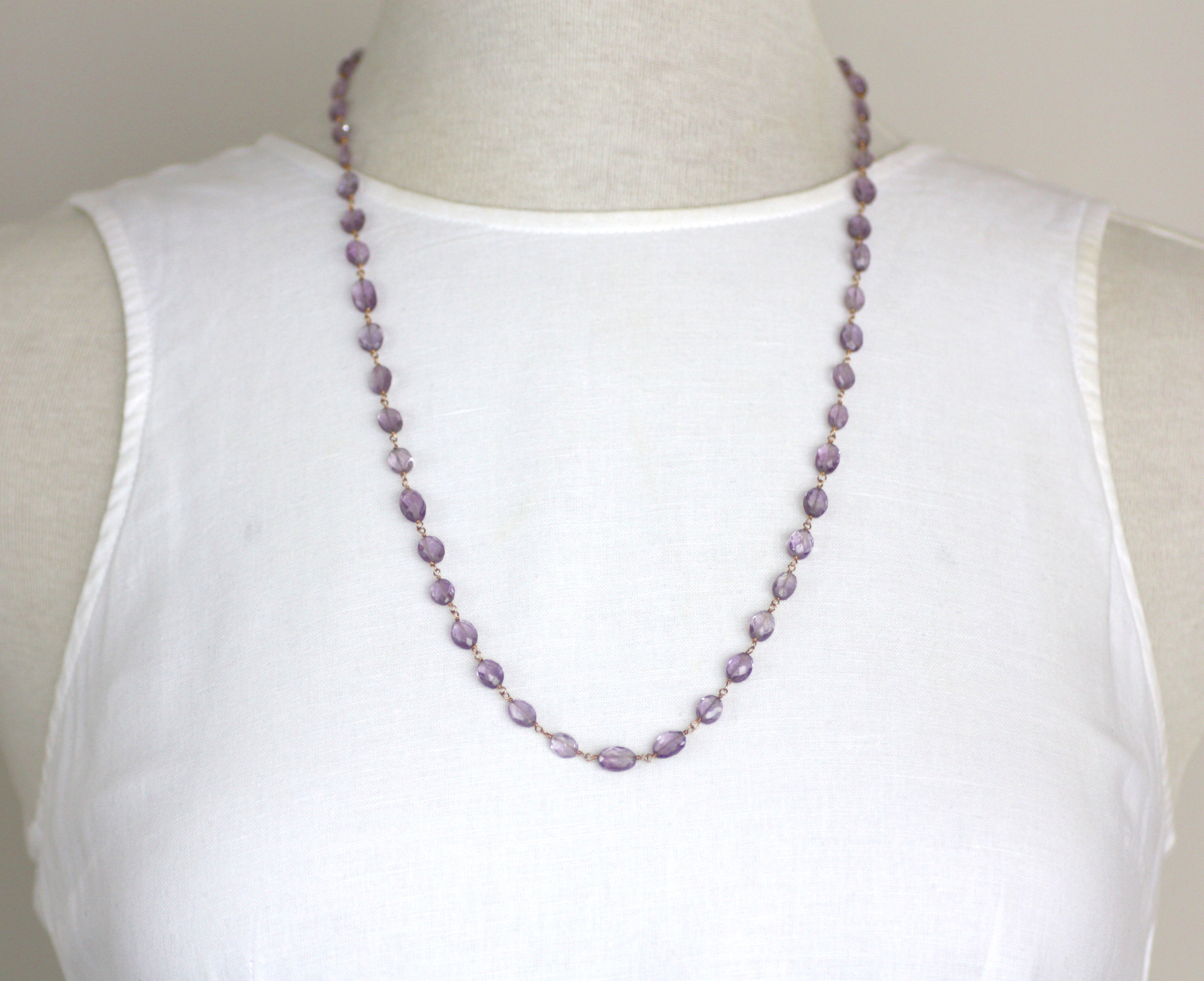 Long Wire Wrapped Necklace