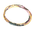 Watermelon Tourmaline and Gold Wrap Bracelet