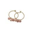 Rhodocrosite Small Hoop Earrings in Gold