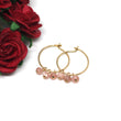 Rhodocrosite Small Hoop Earrings in Gold