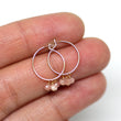 Rhodocrosite Small Hoop Earrings in Gold