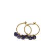 Iolite Small Hoop Earrings in Gold