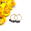 Iolite Small Hoop Earrings in Gold