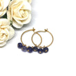 Iolite Small Hoop Earrings in Gold