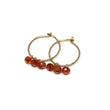 Carnelian Small Hoop Earrings in Gold