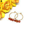 Carnelian Small Hoop Earrings in Gold