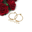 White Pearl Small Hoop Earrings in Gold