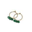 Green Onyx Small Hoop Earrings in Gold