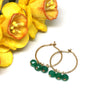 Green Onyx Small Hoop Earrings in Gold