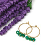 Green Onyx Small Hoop Earrings in Gold