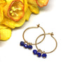 Lapis Lazuli Small Hoop Earrings in Gold