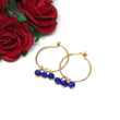 Lapis Lazuli Small Hoop Earrings in Gold