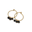 Black Spinel Small Hoop Earrings in Gold