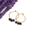 Black Spinel Small Hoop Earrings in Gold