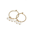 Moonstone Small Hoop Earrings in Gold