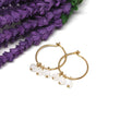 Moonstone Small Hoop Earrings in Gold