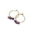 Amethyst Small Hoop Earrings in Gold