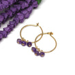 Amethyst Small Hoop Earrings in Gold