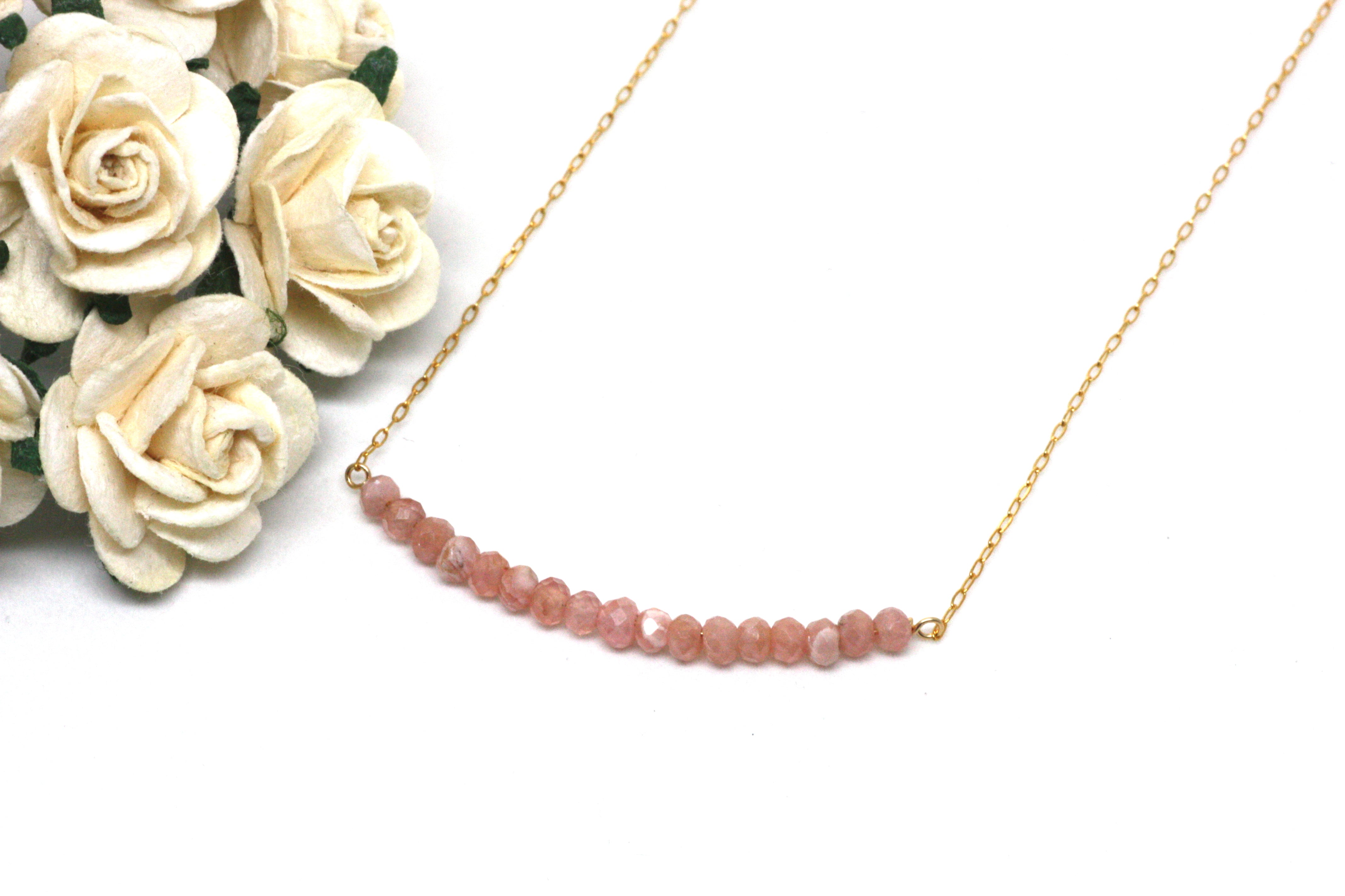 Rhodocrosite Bar Necklace
