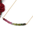 Watermelon Tourmaline Bar Necklace