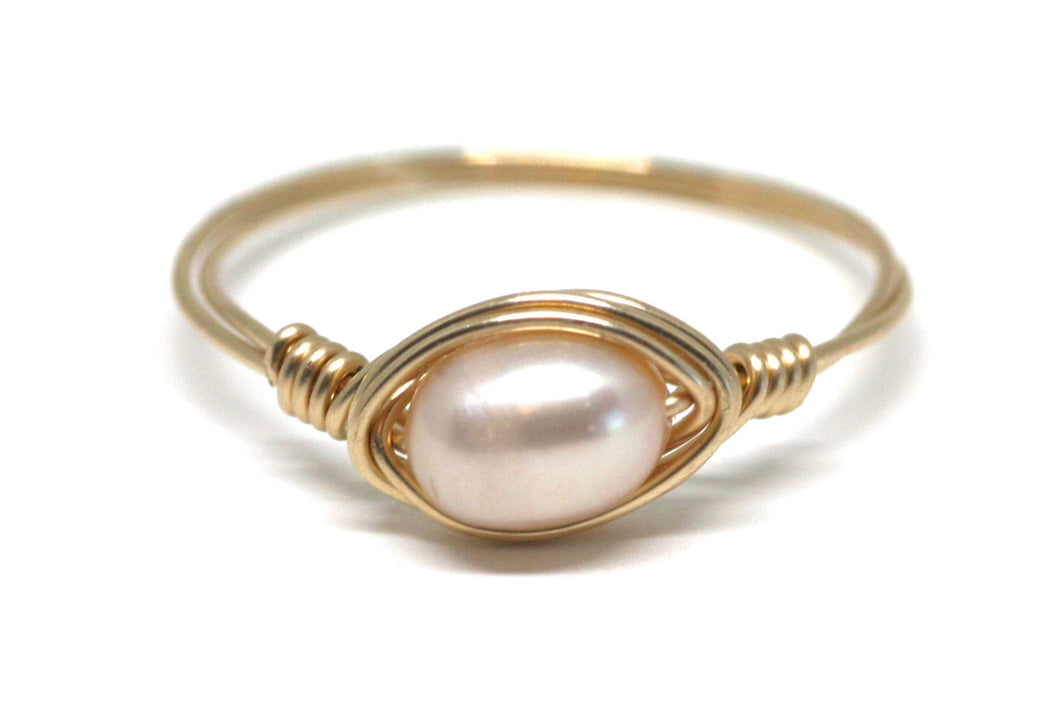Small Pink Pearl Ring