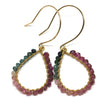 Watermelon Tourmaline Wire Wrapped Teardrop Earrings
