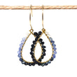 Sapphire Wire Wrapped Teardrop Earrings
