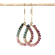 Watermelon Tourmaline Wire Wrapped Teardrop Earrings