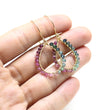 Watermelon Tourmaline Wire Wrapped Teardrop Earrings