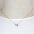 Pink Quartz Small Pendant Necklace