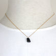 Black Tourmaline Nugget Small Pendant Necklace
