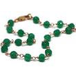 Green Onyx Bracelet in Wire Wrapped Rose Gold