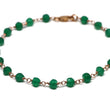 Green Onyx Bracelet in Wire Wrapped Rose Gold