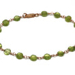 Peridot Bracelet in Wire Wrapped Rose Gold