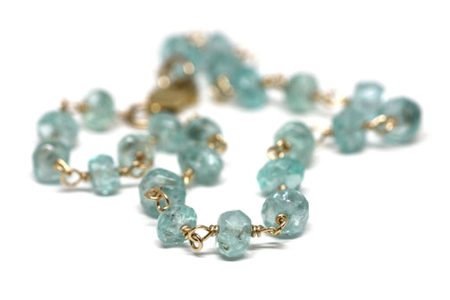 Apatite Bracelet in Wire Wrapped Gold