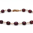 Red Pearl Bracelet in Wire Wrapped Rose Gold