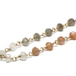 Moonstone Gradient Bracelet in Wire Wrapped Gold