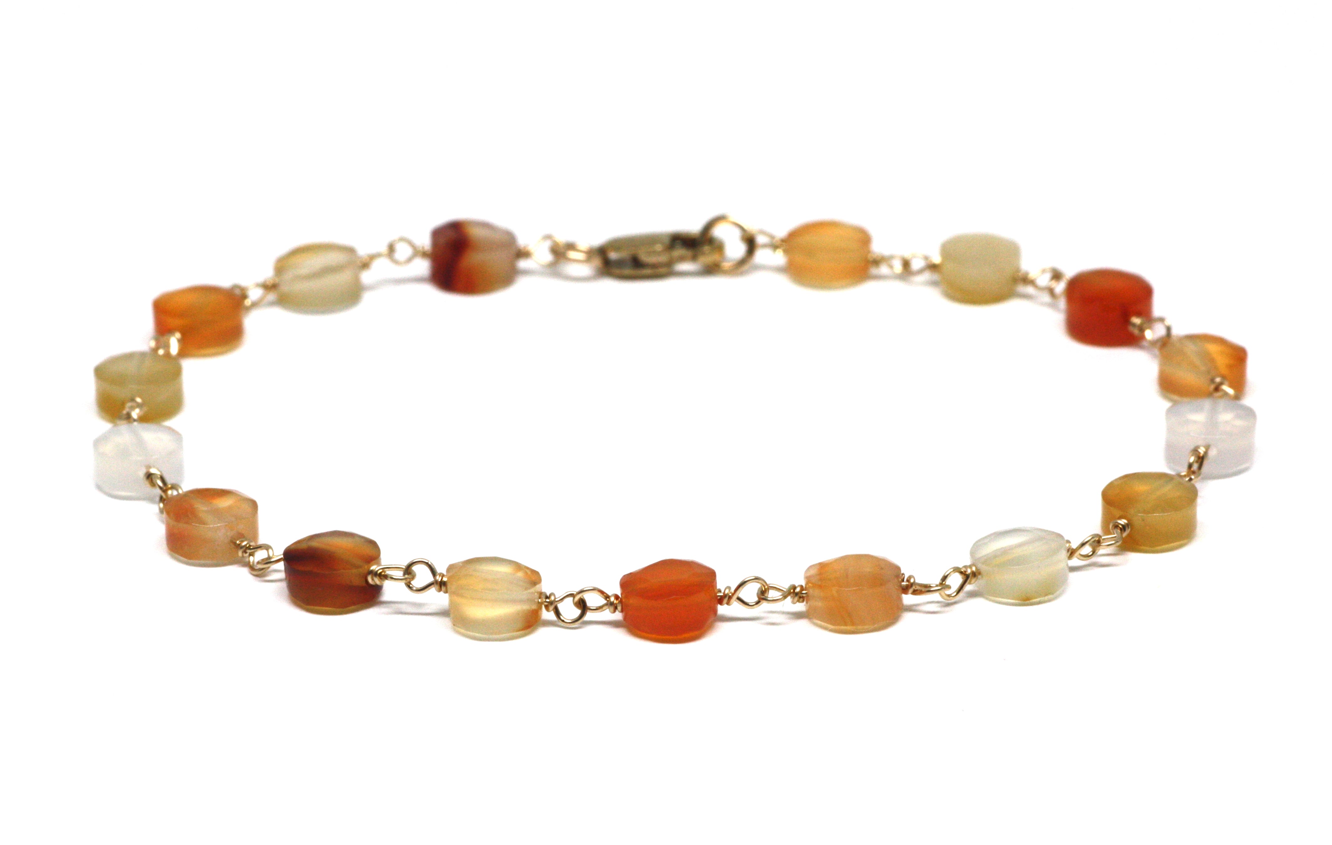 Agate Bracelet in Wire Wrapped Gold