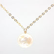 White Coin Pearl Small Pendant Necklace