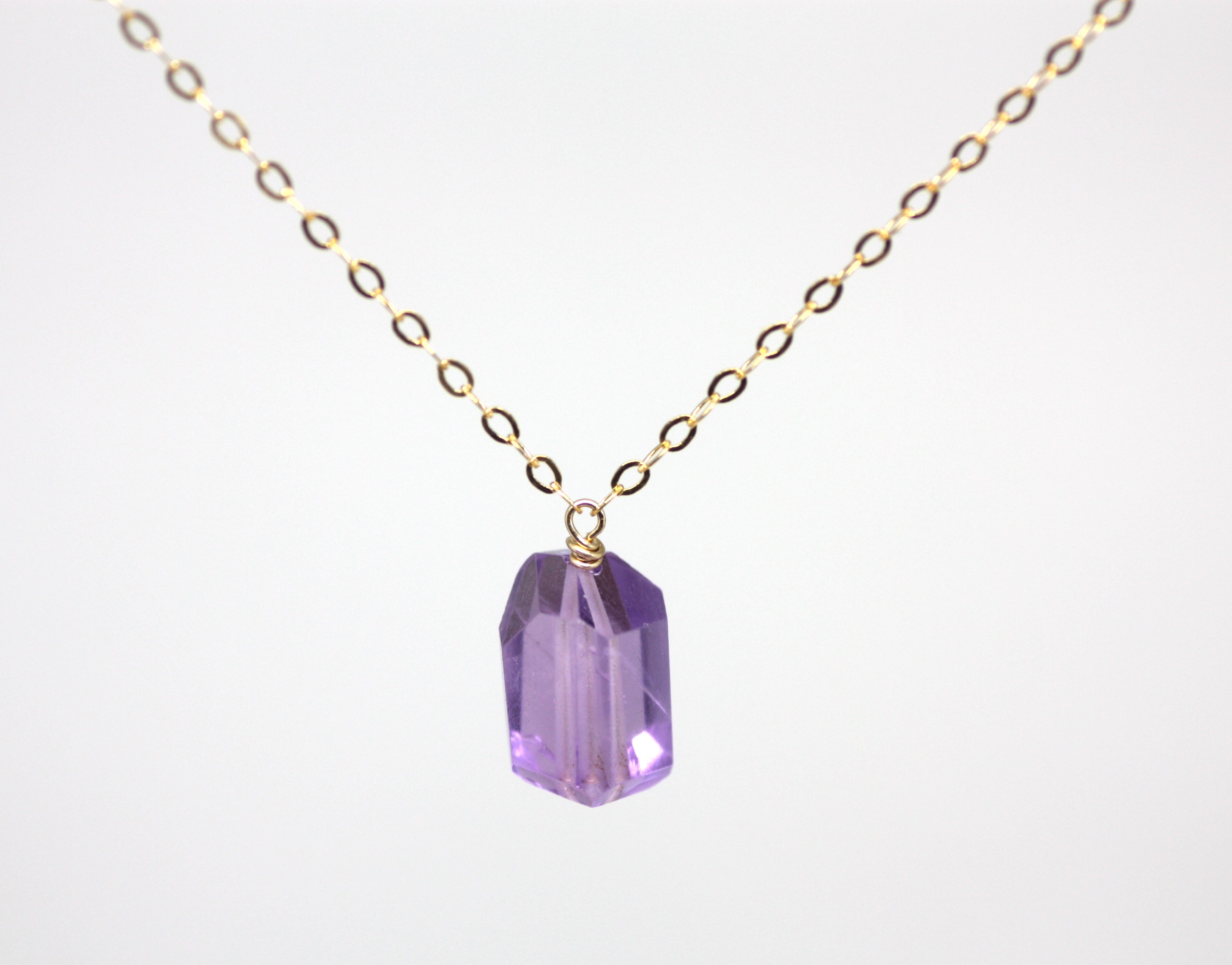 Amethyst Nugget Small Pendant Necklace