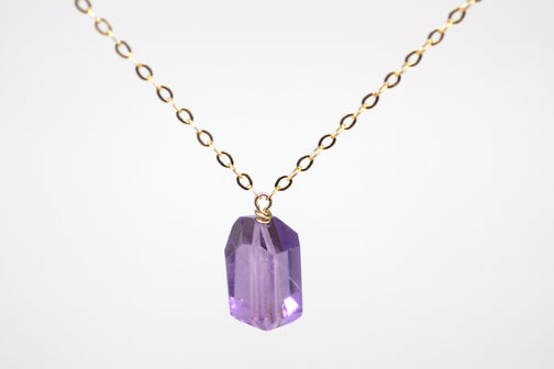 Amethyst Nugget Small Pendant Necklace