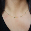 Emerald Wire Wrapped Layering Necklace