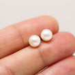 White Pearl Stud Earrings 6.5-7mm