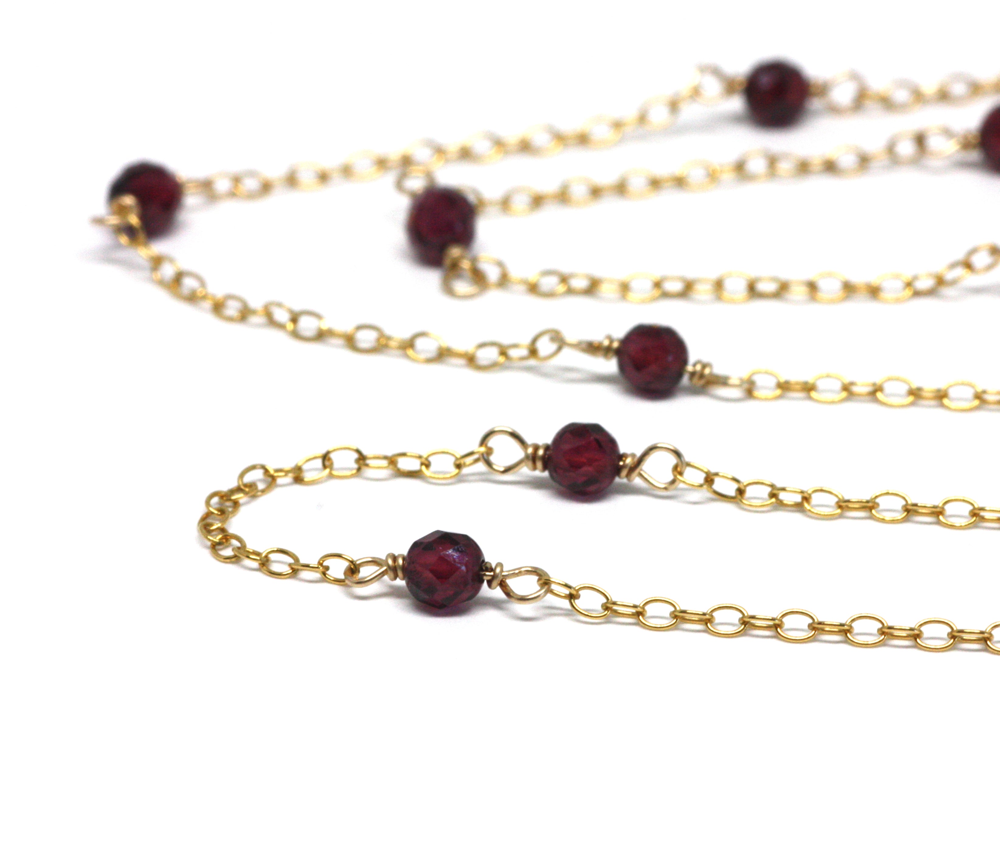 Garnet Wire Wrapped Layering Necklace