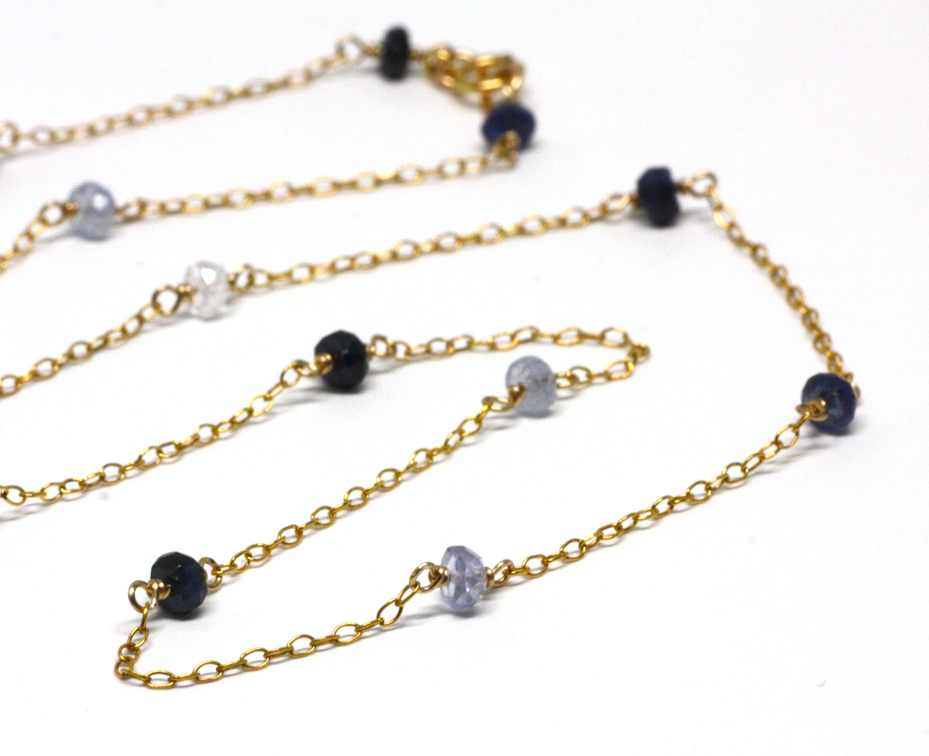 Sapphire Wire Wrapped Layering Necklace