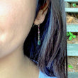 Kyanite and Pearl Long Dangle Earrings