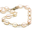 Light Peach Pearl Bracelet in Wire Wrapped Gold
