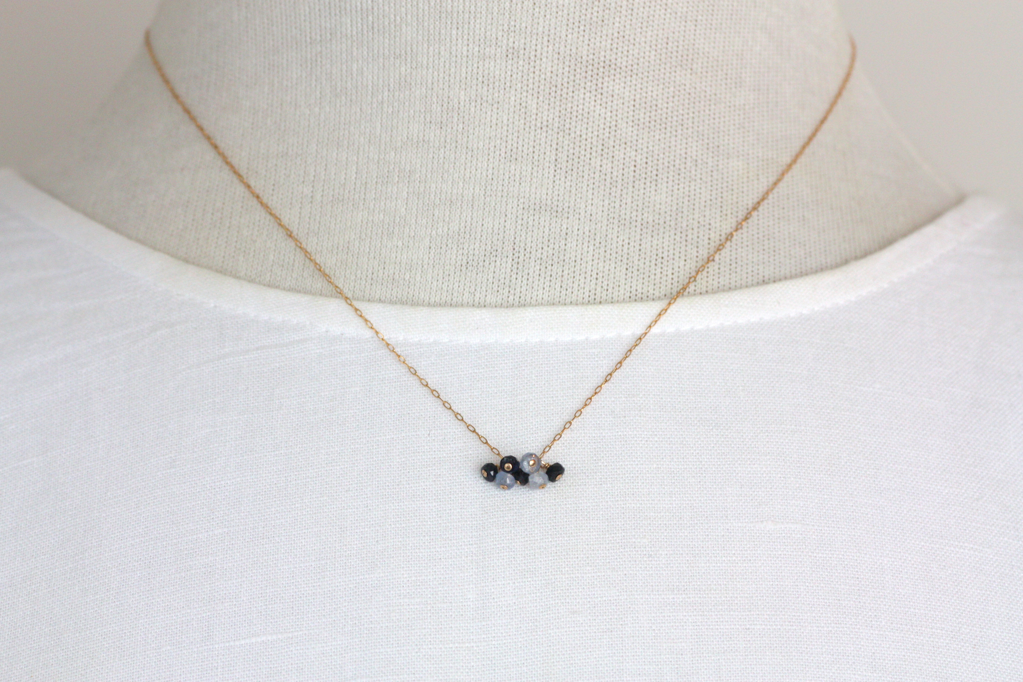Sapphire Mini Cluster Necklace