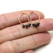 Black Spinel Small Hoop Earrings in Gold