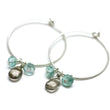 Smoky Quartz and Blue Apatite Hoop Earrings in Silver